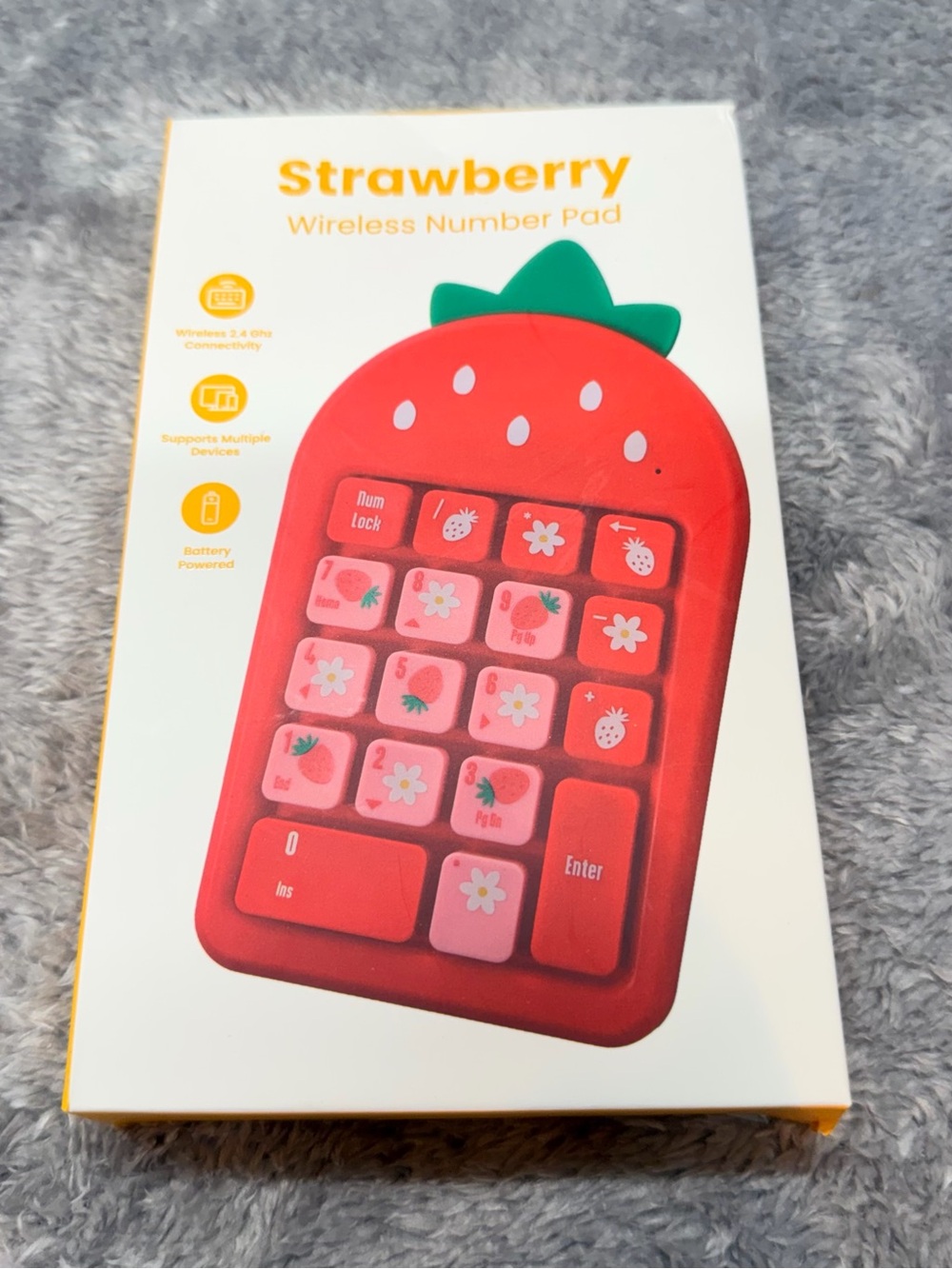 Strawberry Wireless Number Pad - Red